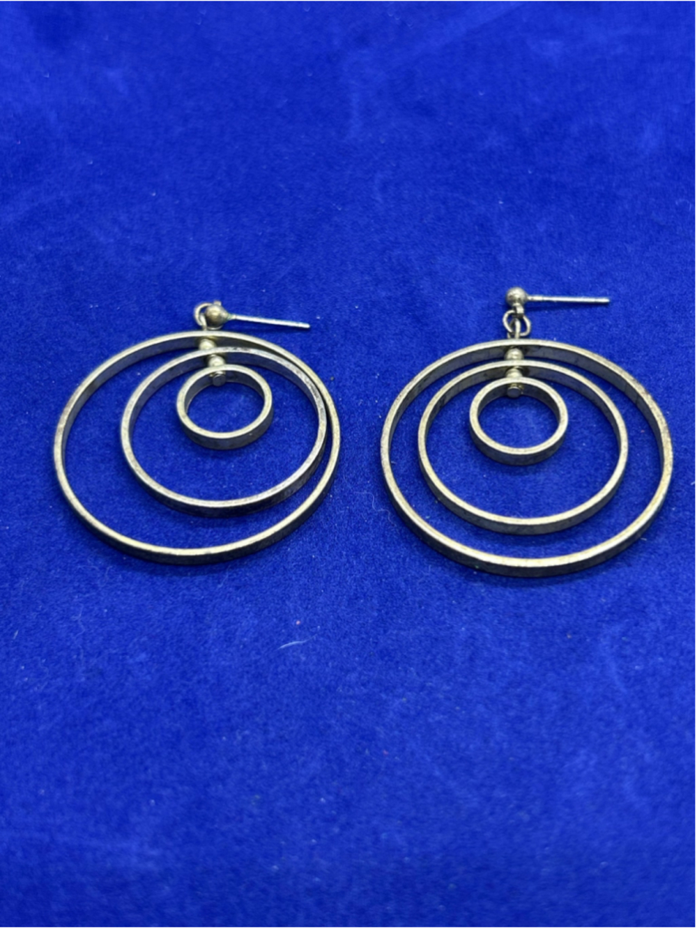 Women's Unbranded Silver Triple Circle Drop Earrings One Size